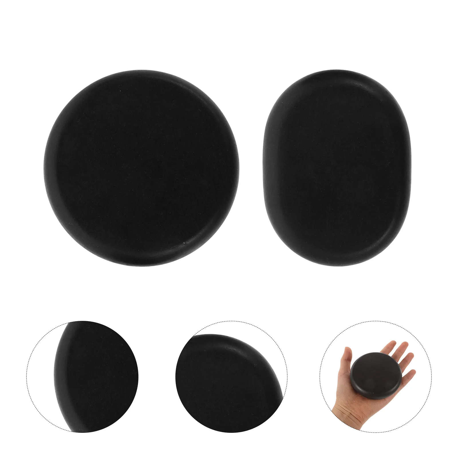 

6Pcs Round Hot Massage Stones Natural Basalt Lava Rocks for Professional Spa Therapy Muscle Tension Relief Body Relaxation