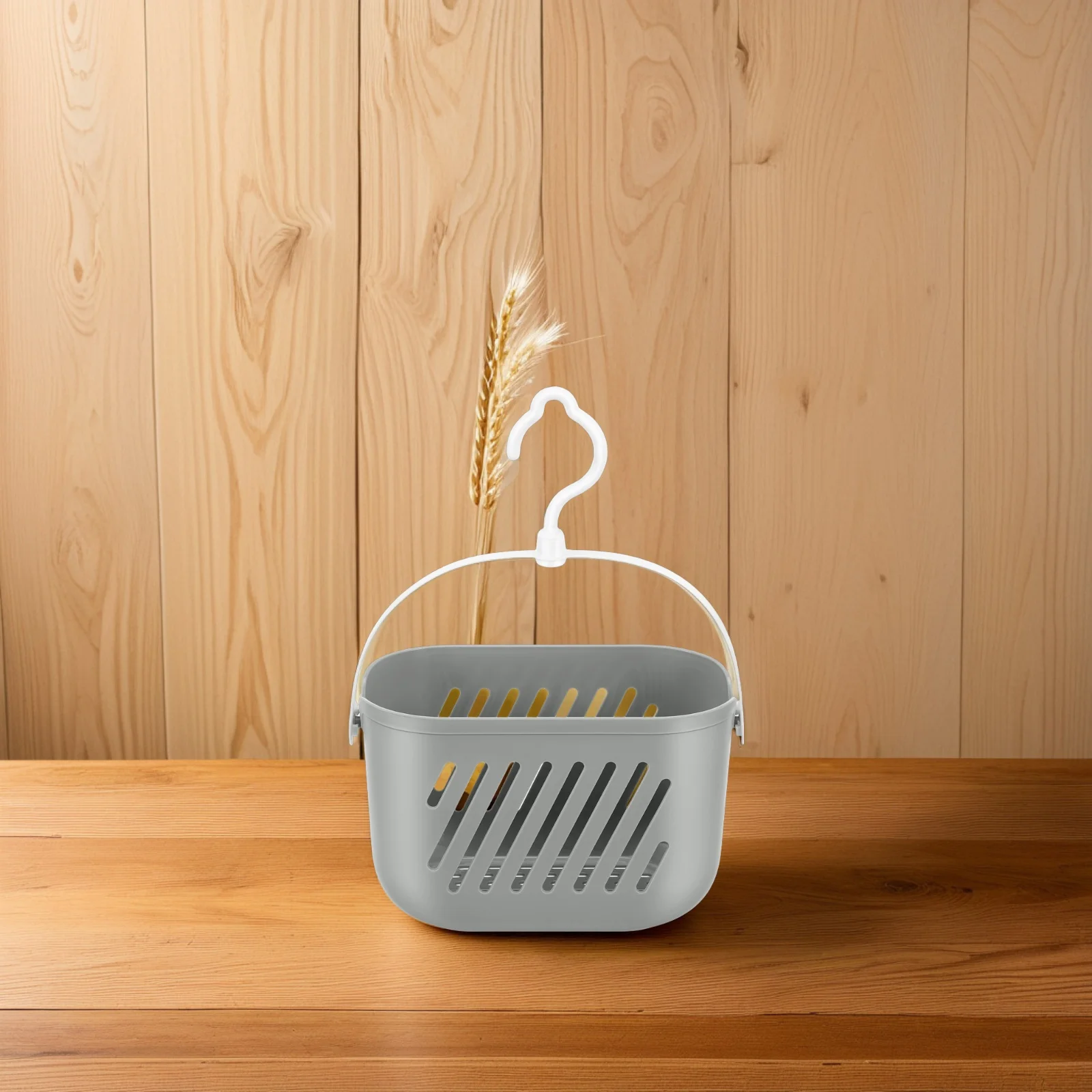 

1pcs Kitchen Basket Plastic Storage Basket With Hook Storage Bath Pantry Organizers Wall Mounted Hollow Drainage Solution