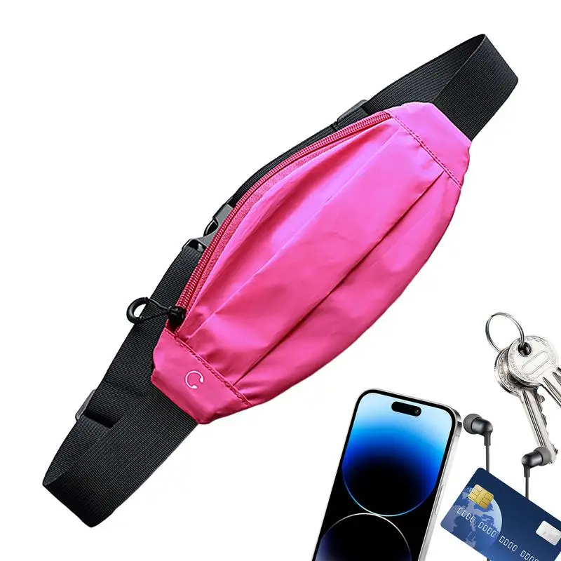 

Светоотражающая поясная сумка для бега, противоскользящий водонепроницаемый держатель для телефона, многофункциональная сумка для бега на молнии, износостойкие поясные сумки