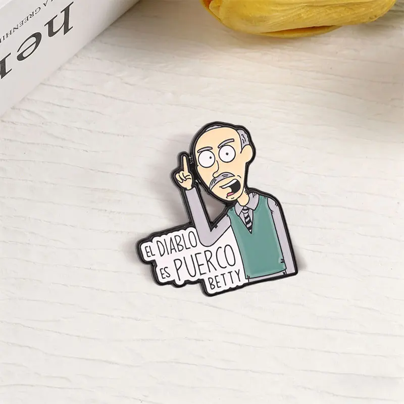 Amerikanische Comedy-TV-Serie Charakter Emaille-Anstecknadel El Diablo Es Puerco Klassischer TV-Humor Brosche Reversnadel Taschenabzeichen Modeschmuck Geschenk – Detail 6