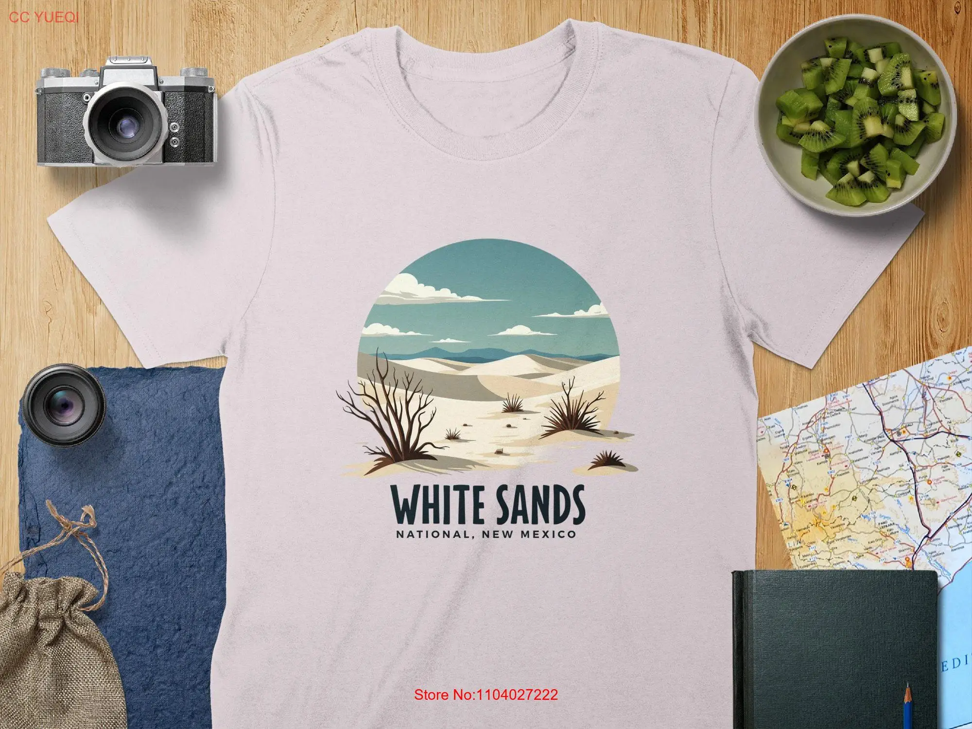 White Sands National Park T Shirt, Paysage du désert du Nouveau-Mexique, Amoureux de la nature, Scène rétro, Voyage vintage