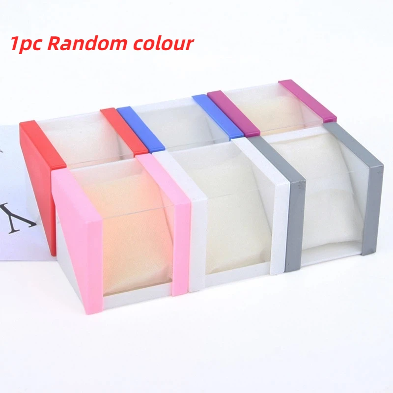 1pc wrist watch box 78*78mm plastic earring display storage holder jewelry case Random Color
