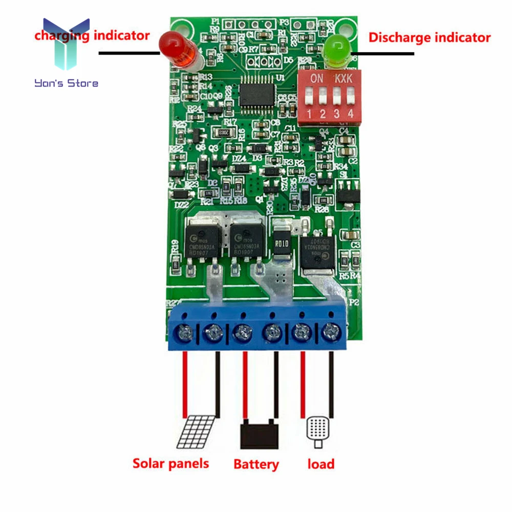 1Pcs 3.7V 7.4V 11.1V Lithium Battery Solar Panel Garden Lawn Light Circuit Board Solar Light Controller Protective Board 3A