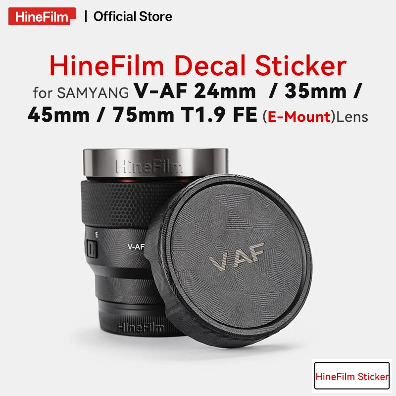 Hinefilm Lens Skin for Samyang V-AF 24mm T1.9 FE Mount skin Lens Sticker 35 1.9 skin Protector 45 T1.9  75 T1.9 Wrap Cover Film