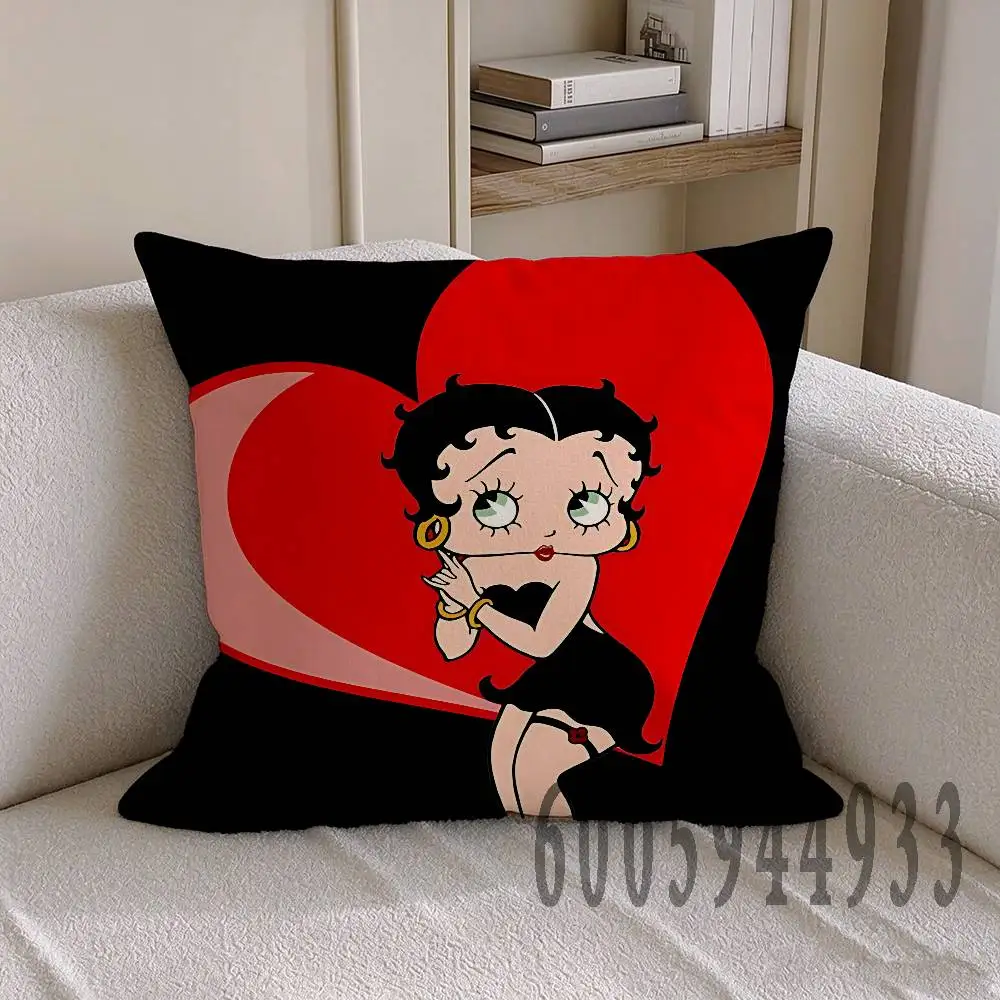 B-Betty Boop Anime Celebrity Merchandise All-Match Printed Pillow Case Sofa Car Office Room Decoration Protector