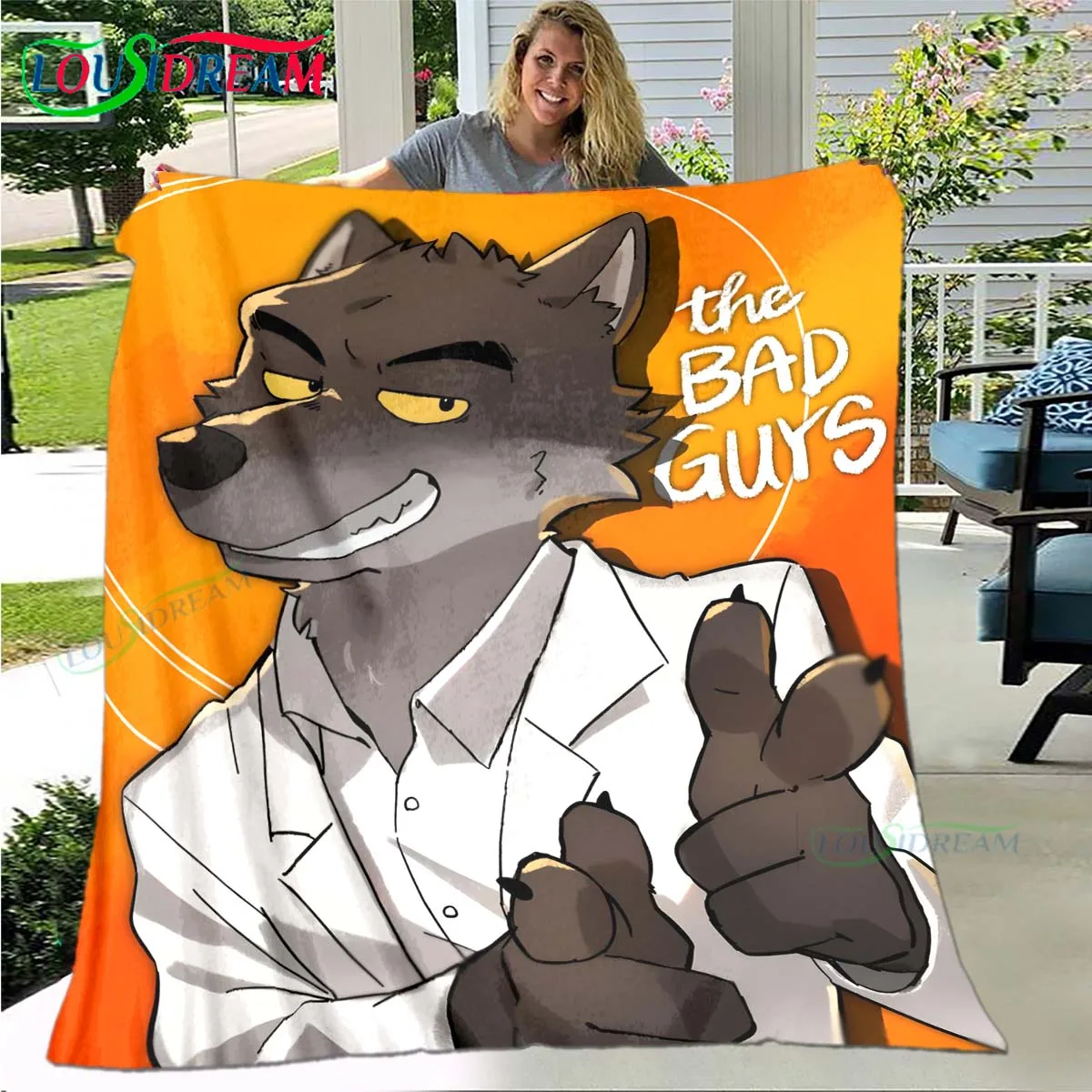 

Hot Role The Bad G-Guys Pattern Blanket Flannel Thin Blanket Portable Home Travel Office Lunch Break Blanket Birthday Gift