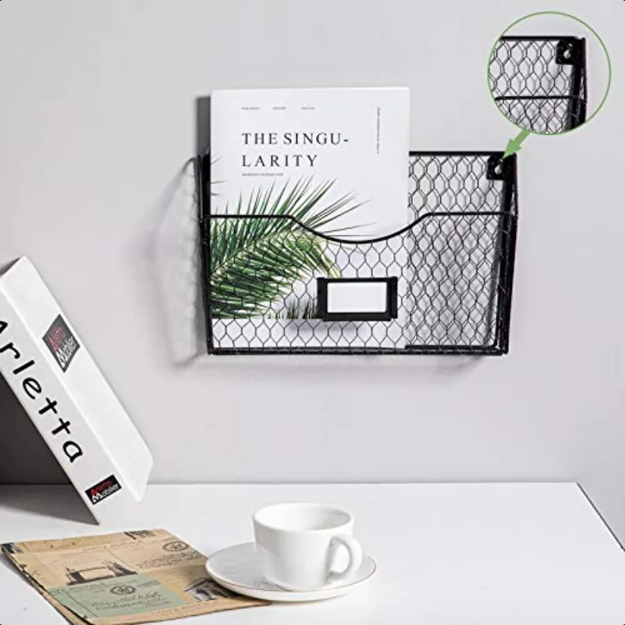 Стойка для журналов NA Mesh, 3-х карманов, настенное крепление, подвесной держатель для файлов, органайзер со слотом для бирки, металлическая куриная проволока, сортировщик почты, сортировщик документов