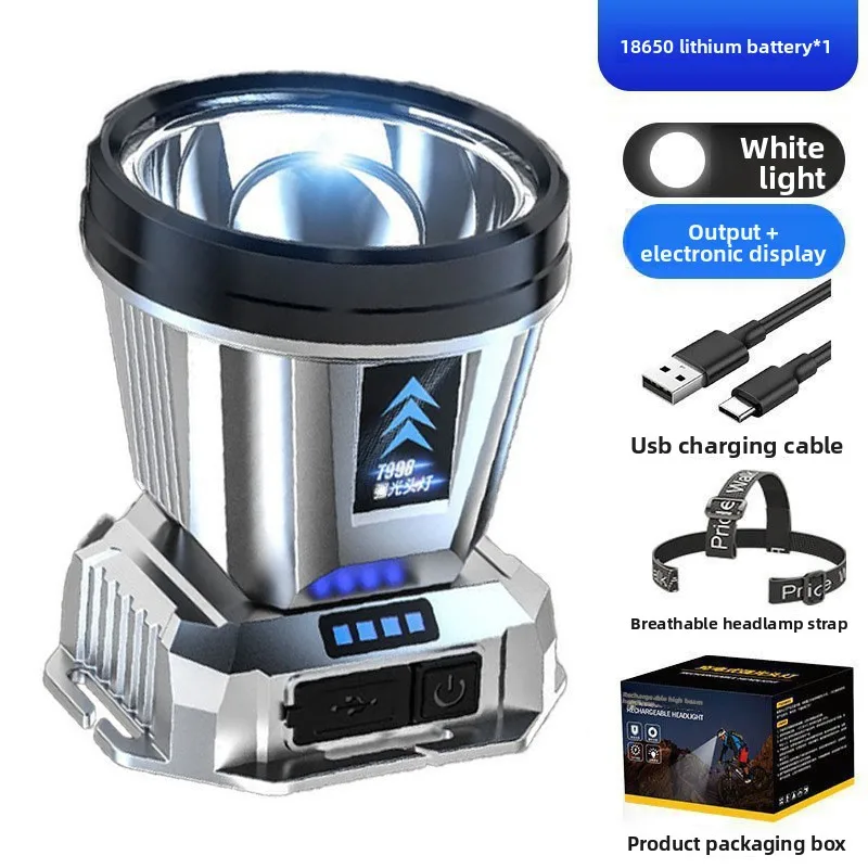 كشافات أمامية للتعدين طويلة المدى: مستشعر للحركة، مناسبة للجري الليلي، تعمل بمنفذ USB، وظيفة بنك الطاقة في حالات الطوارئ المنزلية #6