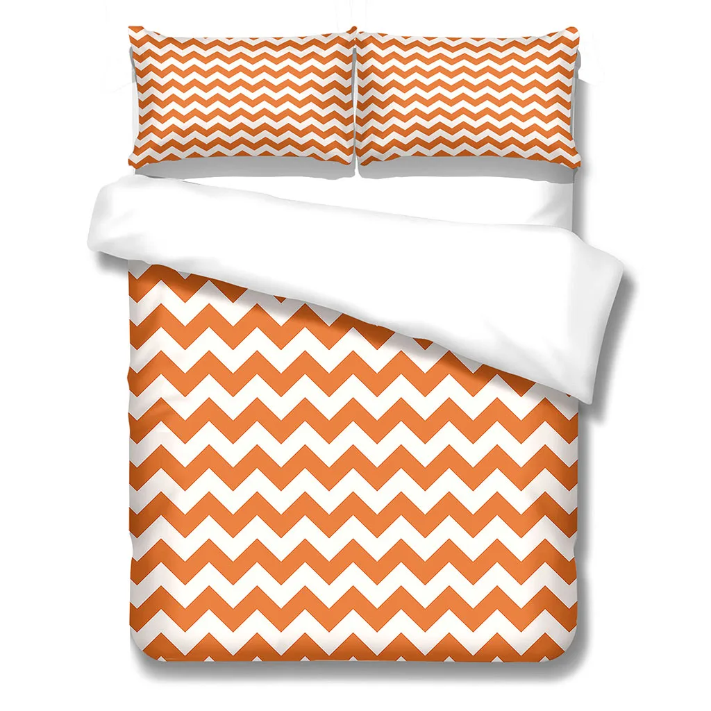 

Набор постельного белья HUANZHUANG, с пододеяльником и наволочками из микрофибры, с желтыми волнистыми 3D линиями, king-size