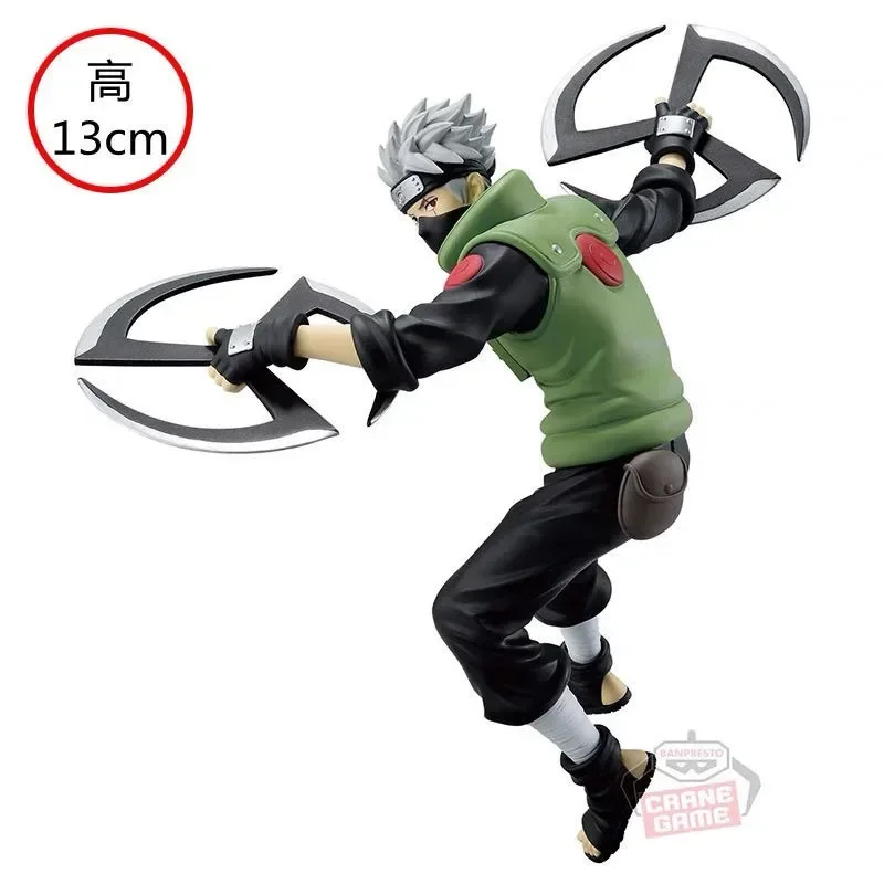 Original bandai naruto narutop99 hatake kakashi anime figuras de ação coleção modelo brinquedos ornamentos figura presentes 13cm abs