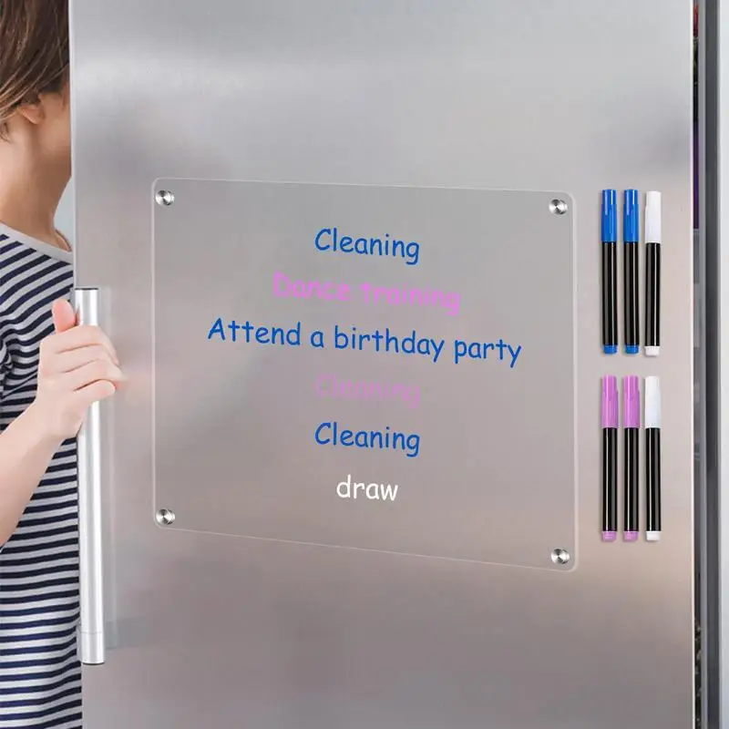 Imagem -03 - Acrílico Magnetic Dry Erase Board Clear Whiteboard para Parede Marcador e Borracha