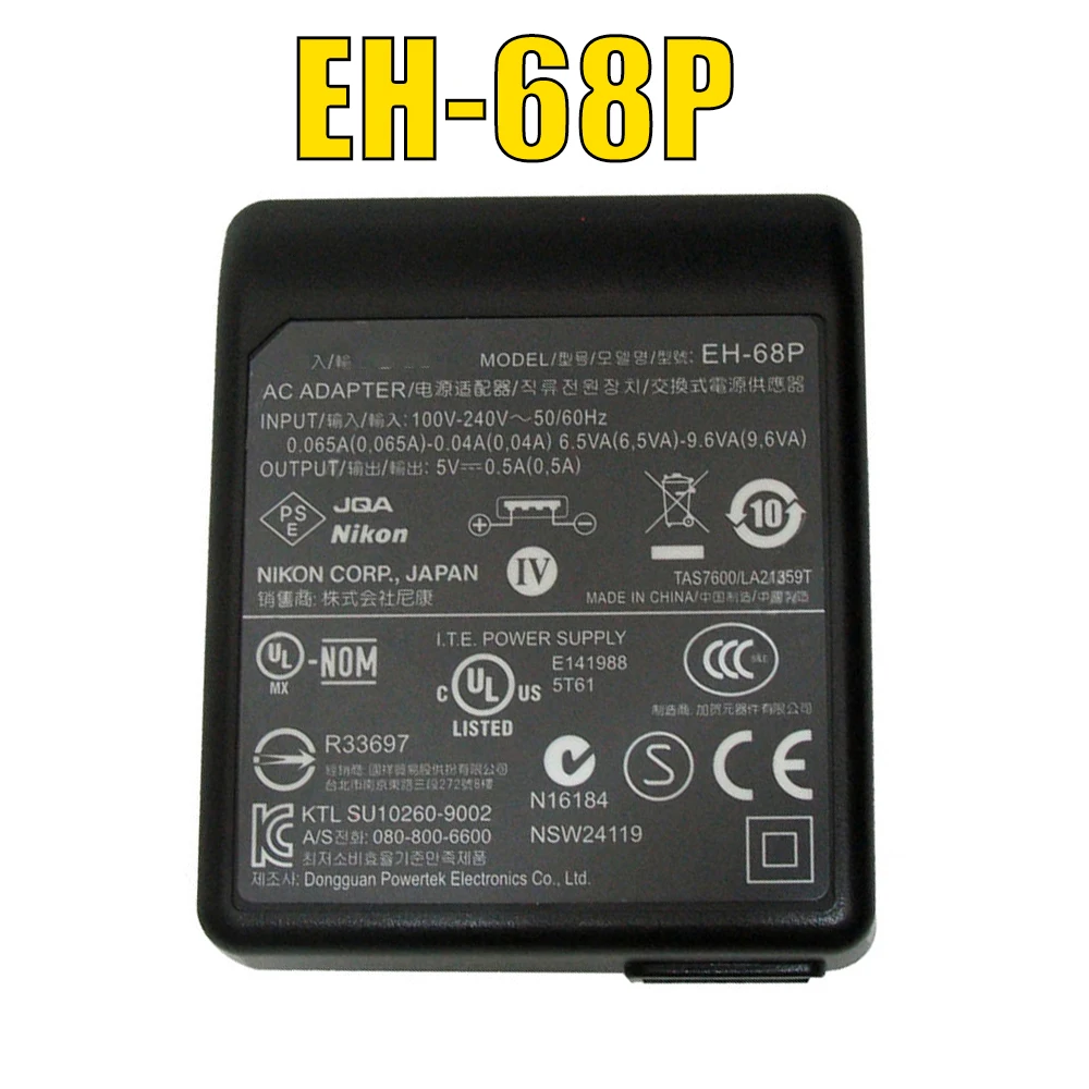 

Genuine EH-68P AC Adapter Charger for Nikon COOLPIX S4000 S6000 S8000 S8100, P100, S570, S640, S70