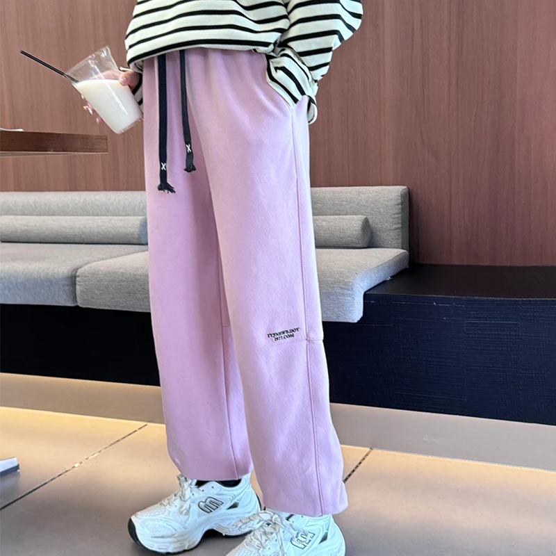 

Girls Loose Embroidered Casual Pants Autumn Versatile Stylish Comfortable Fashionable Girls' Autumn Loose Embroidered Casual Pan