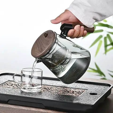 Creative Magic Glass Teapot 750ml Large Capacity Lazy Kungfu Drip Teapot Press Control Transparent One-button Filtering Teapot
