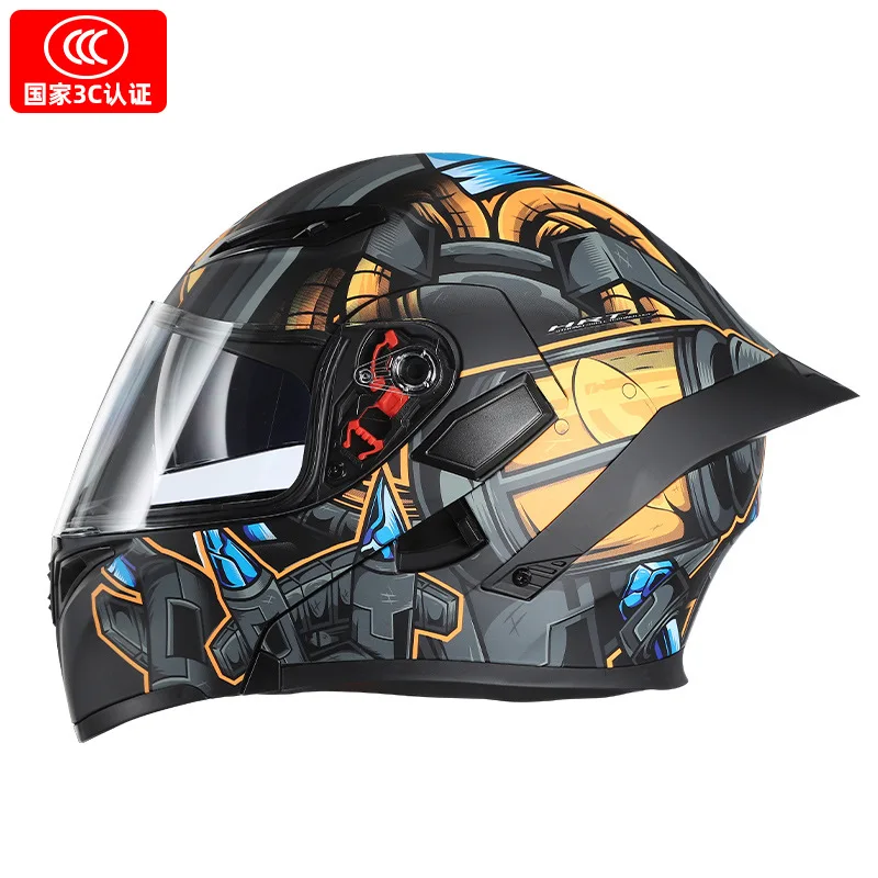 Motorcycle Helmet Motorcycle Double Lens Uncovered Helmet Bluetooth Four Seasons Universal Electric Vehicle Riding Helmet