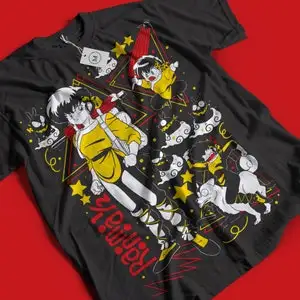 Ranma Saotome Anime T-Shirt, Genma Panda Manga Shirt, Cute Anime T-Shirt, Gift For Anime Lover, Cool Anime Tee, JDM-T-Shirt