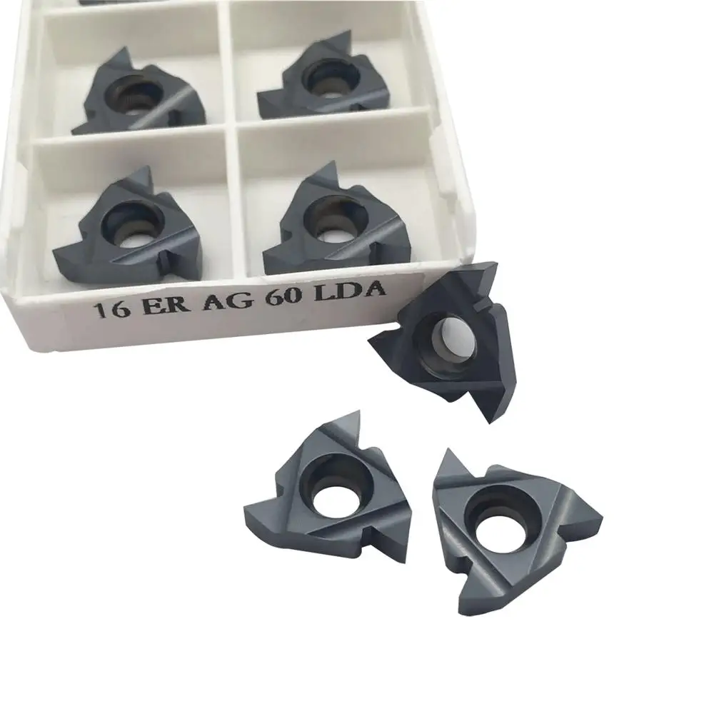 10pcs turnning lndexable Threading Carbide Inserts 16ER/IR AG60 for Threading Turning Holders