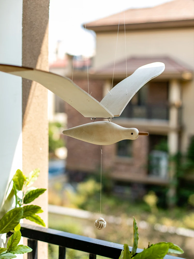 

Flying Seagull Mediterranean Hanging Pendant Pendant Children's Room B & B Hanging Creative Wooden Hanging Decoration