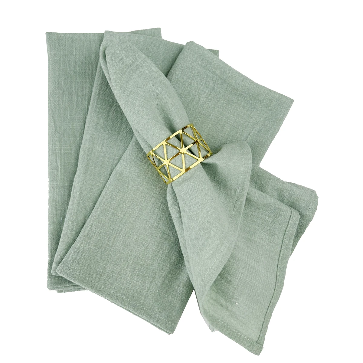 Wholesale 100pcs 30x45cm 100% Cotton Wedding Sage Green NapkinS Reusable Party Christmas Table Decor Retro napkins