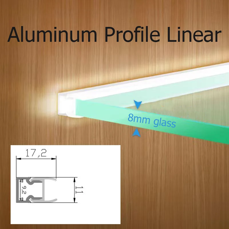 0.5m/1m LED Aluminum Linear Light For Cabinet Bar Foyer Interlayer Showroom Aluminum Profile With 8mm/10mm Glass Shelf Light