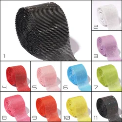 1 Yard Sparkle Crystal Rhinestones Fabric Elastic Mesh Net Crystal Trim Fabric For Diy Garment Dresses Scarf Mask Material Craft