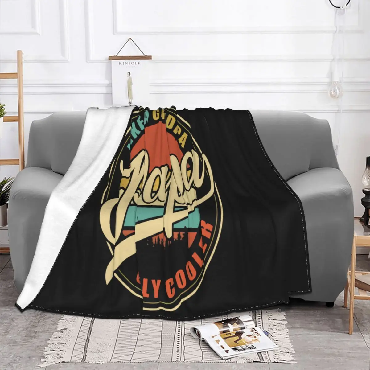 Us Vintage Retro Papa Gifts Grandpa Unisex Oversize Gift Creative Family Personality Rap Throw Blanket