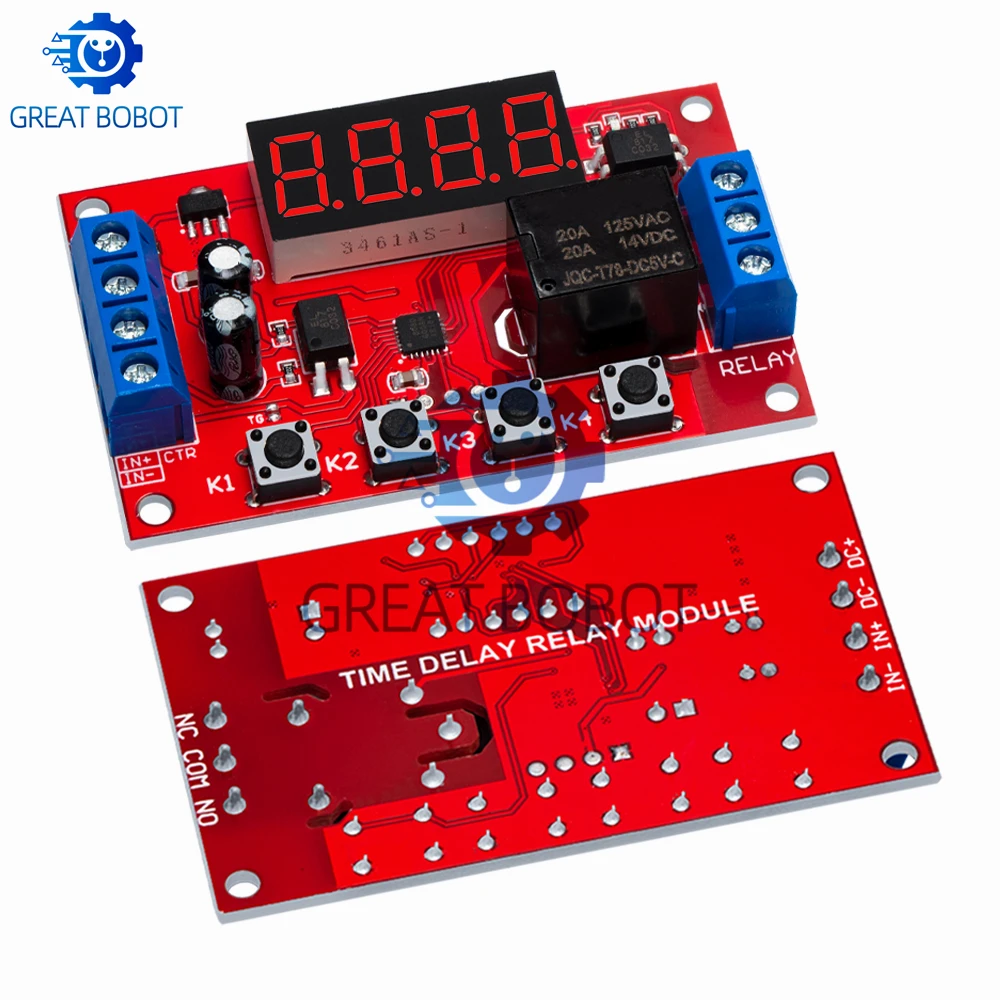 Цифровой модуль реле задержки времени DC 5V–24V 10A, контроллер таймера для Arduino