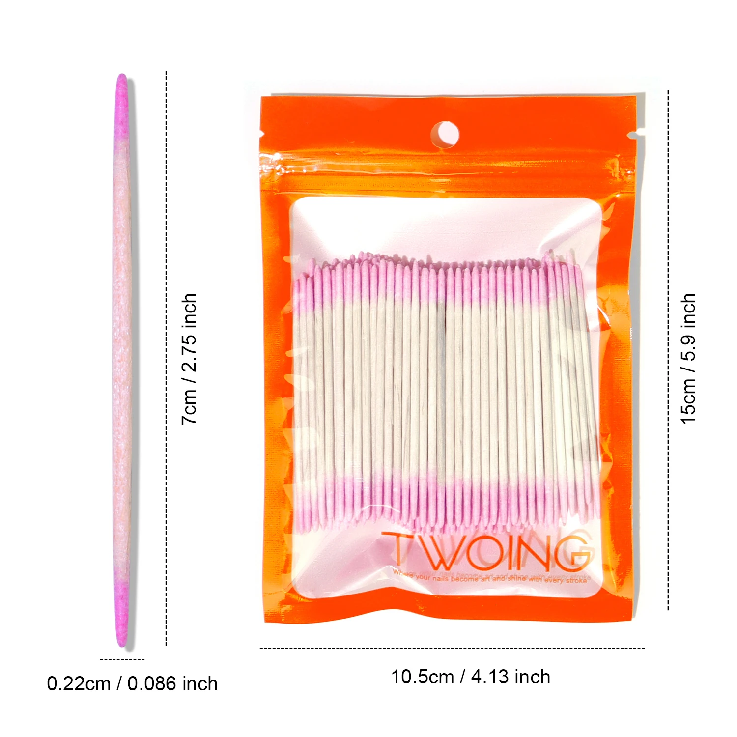 200本入り オーバーフロージェルクリーニングスティック – ポリッシュオーバーフロー除去、ネイルギャップクリーニング、正確な塗布のための両端マニキュアツール