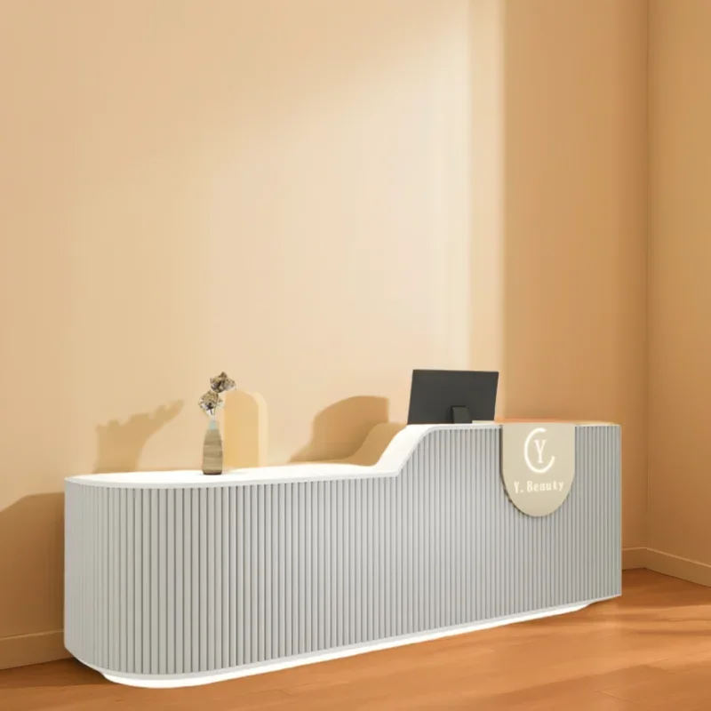 

Luxury Furniture Office Aesthetic Center Decor Customer Shop Counter Table Atelier Front Desk Reception Clothes Cosmetics Salon