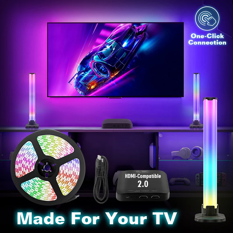 kit de barras de luz ambiente com um clique sincronizacao de cores iluminacao smart tv faixa de led 5585 t novo 01