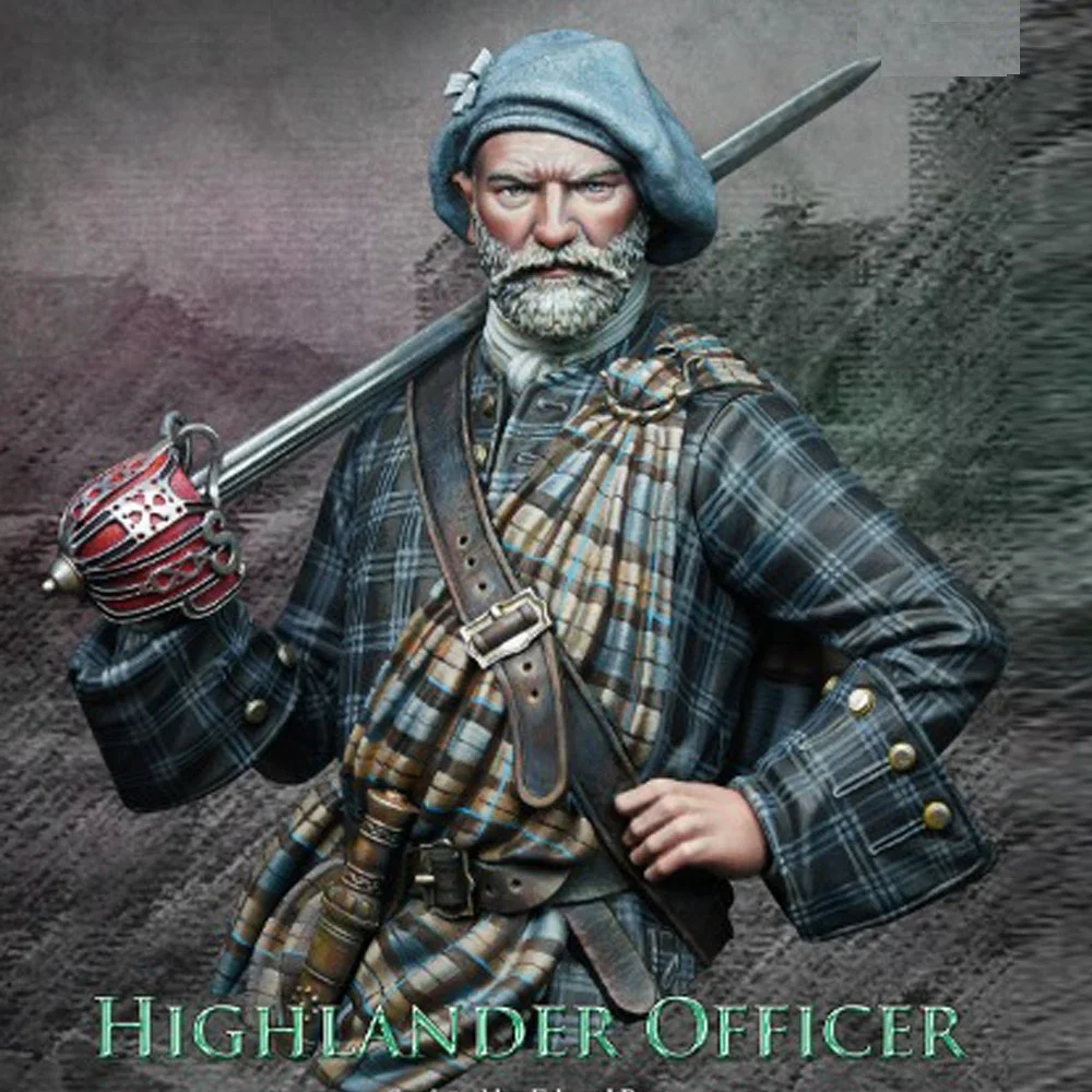 1/10 Highlander Officer, Resin Model figure Bust, GK, Military themes, Unassembled and unpainted kit