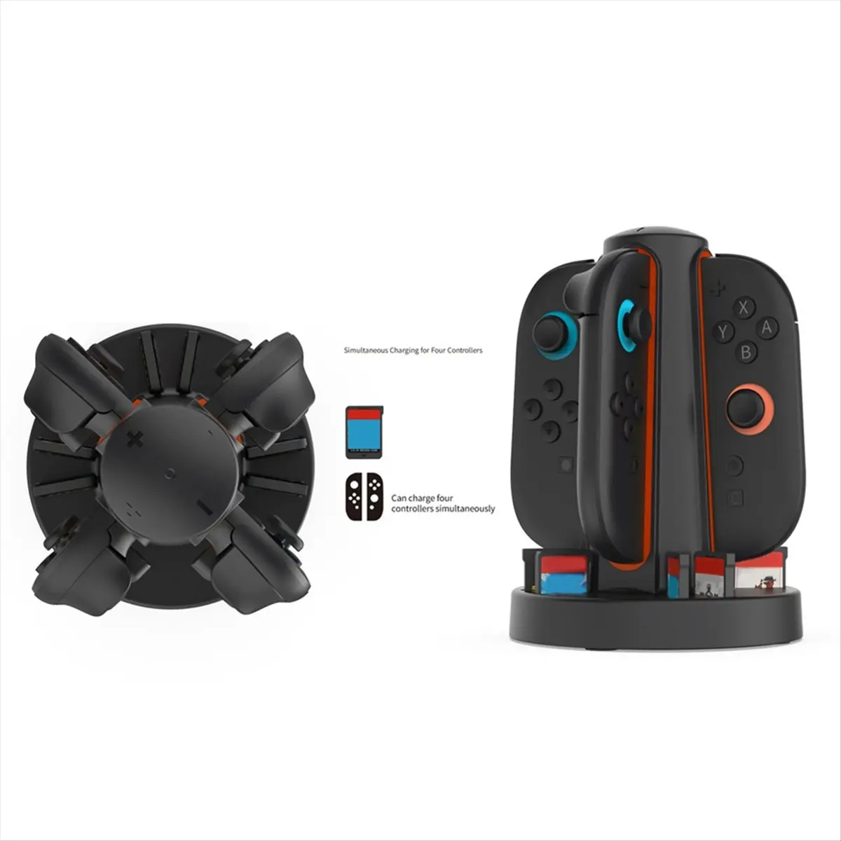 Super Sale 4in1 Charging Dock for Switch 2 Controller Charging Station Card Storage Base with 360° LED Indicators for NS Switc