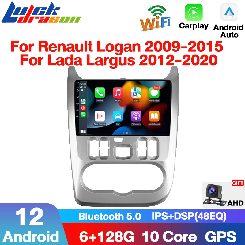 2 Din Android Auto Radio For Renault Logan 2009-2015 For Lada Largus 2012-2020 Carplay 4G Car Multimedia GPS Autoradio WiFi DVD