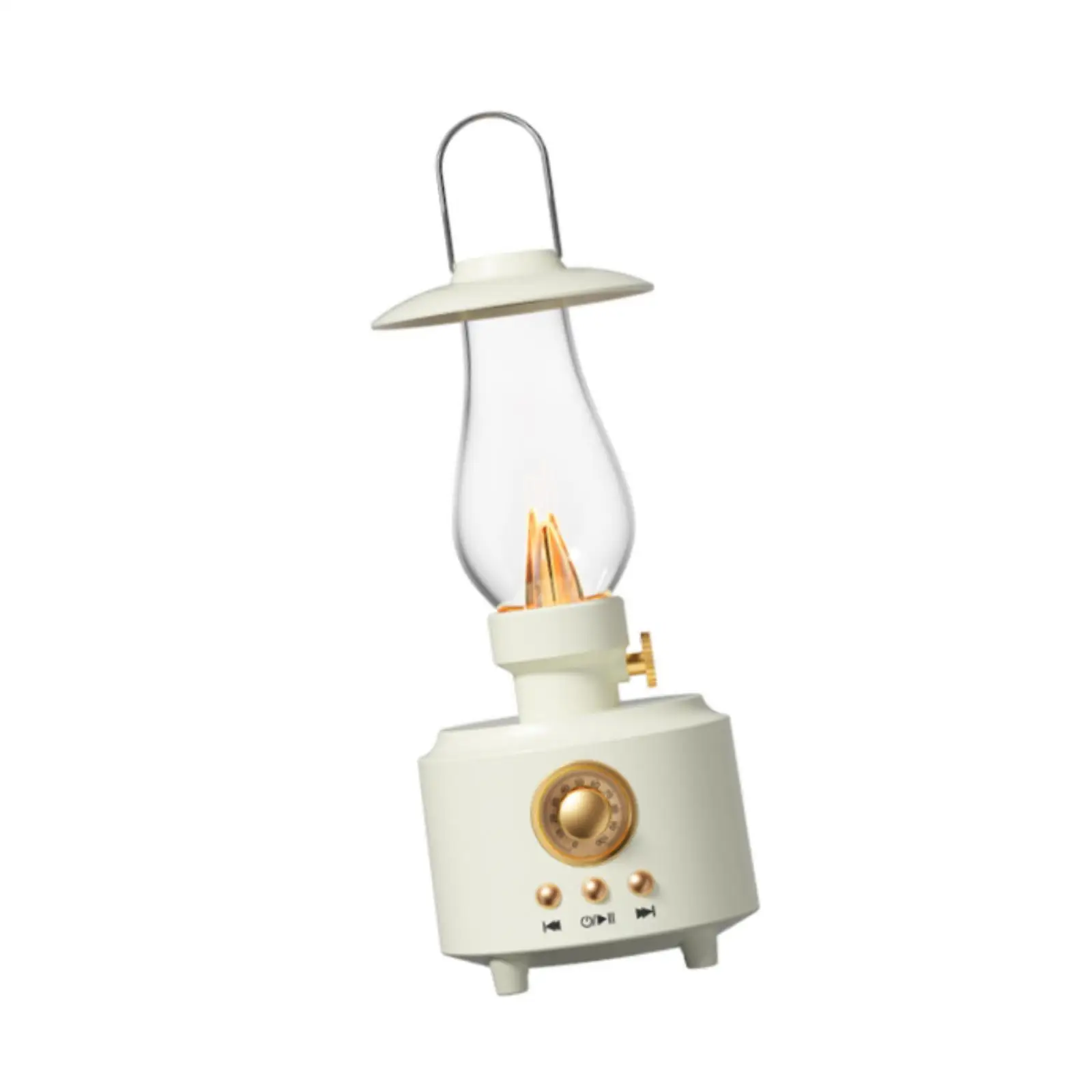 Bedside Table Lamp with Speaker Classic Design Rotary Controls Portable Waterproof for Travel Tents