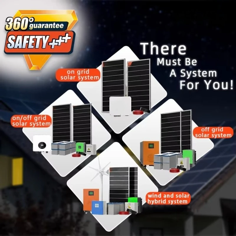 Hybrid Solar System Controller Grid Inverter Monocrystalline Silicon Panels Lithium Ion Battery Residential Use 25