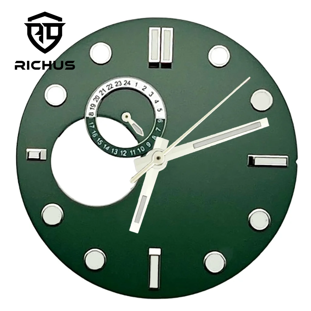 قرص ساعة ريتشوس 32 ملم مع عقارب مضيئة تناسب NH39 ملحقات ساعة الحركة