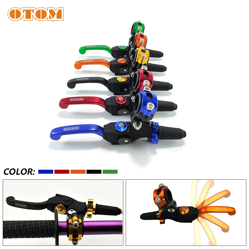 OTOM Clutch Lever Motocross Motorcycle Fall Prevention Folding 7 Gear Adjustable Handle Grip For HONDA YAMAHA KAWASAKI RMZ KTM