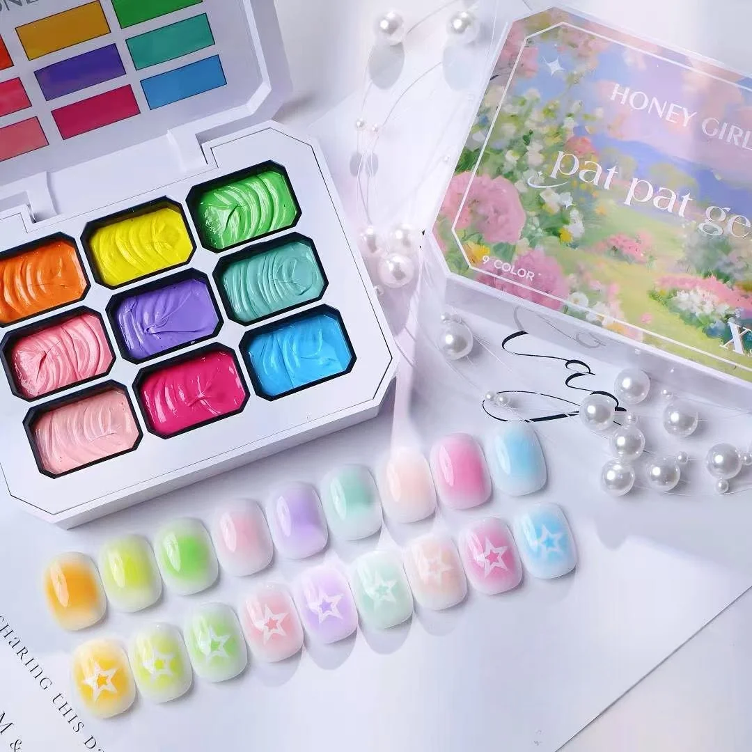 

1pc 9-color solid nail polish pat gel painting gradient bright gel nail art creation decoration salon UV&LED DIY summer popular