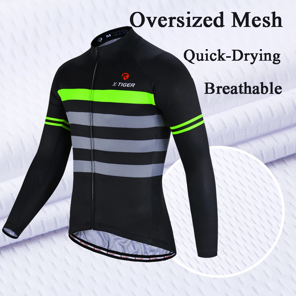 X-Tiger Cycling Jerseys Spring Riding Long Sleeve Quick Dry MTB Bike Jerseys Autumn Men Bicycle Jersey Clothing Downhill Shirt