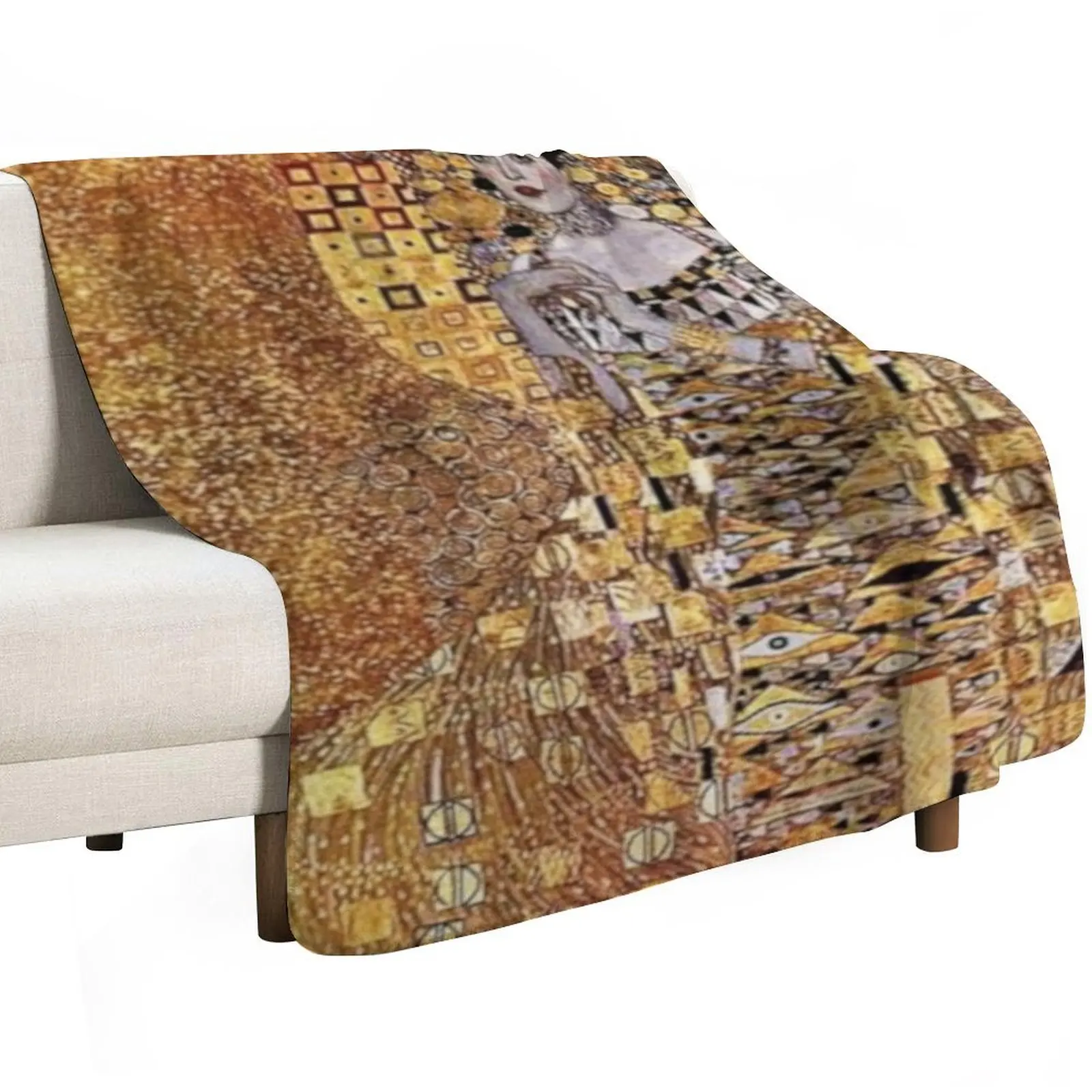 Gustav Klimt| Portrait of Adele Bloch Bauer I | Art Nouveau Throw Blanket Soft Breathable Blanket for Night Sleeping