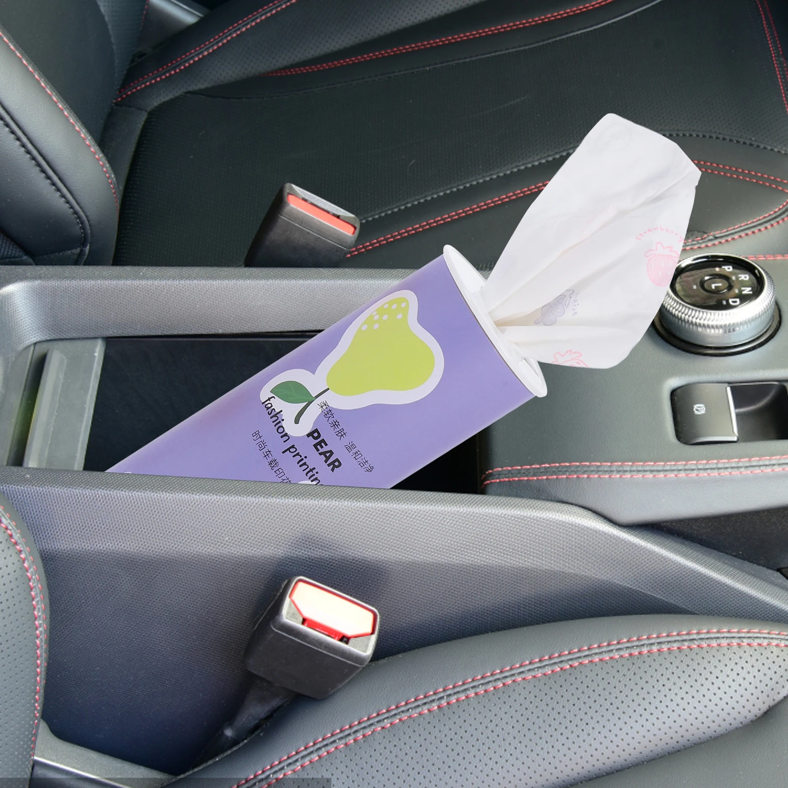 

3Pcs Car Tissue Box Cute Printed Cylinder Holder 40 Sheets Round Tube Tissue Container for Car Interior Travel Use