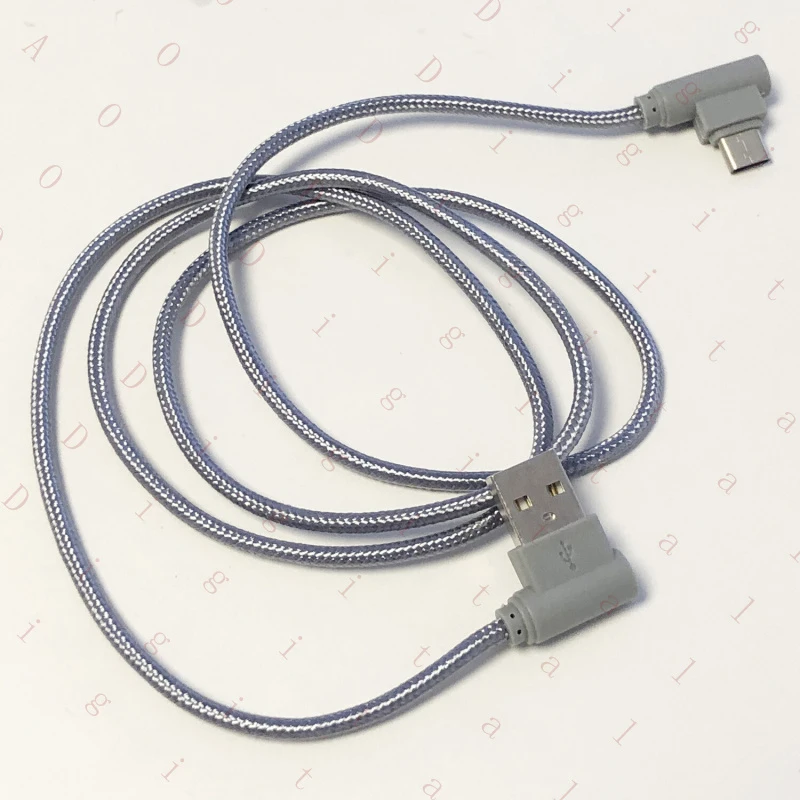 W For Samsung Huawei mate20 Type C 90 Degree Right Angle Cable Fast Data Charge 1M