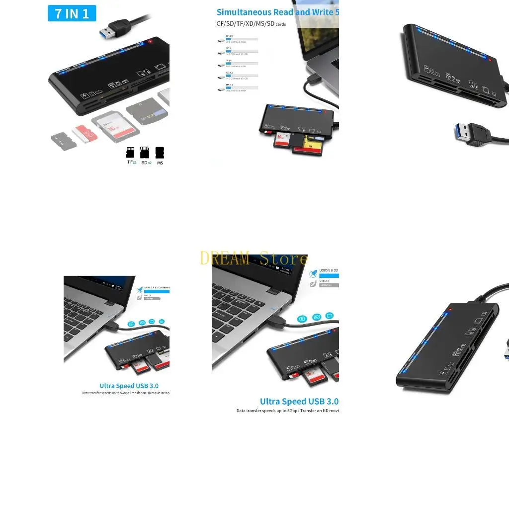 Multifunctional Multifunctional Fast Data Transfer USB3.0 Card Reader for CF MS TF Memory Cards Best Sale - Aliexpress Deal