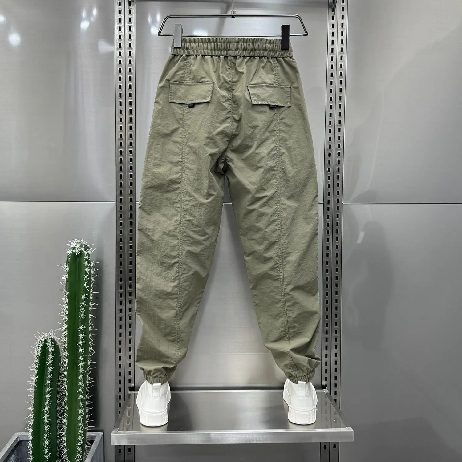 Summer Letter Quick-drying Casual Pants Trendy Loose Thin Nine-point 2025 New Ice Silk Sports Harem Trousers