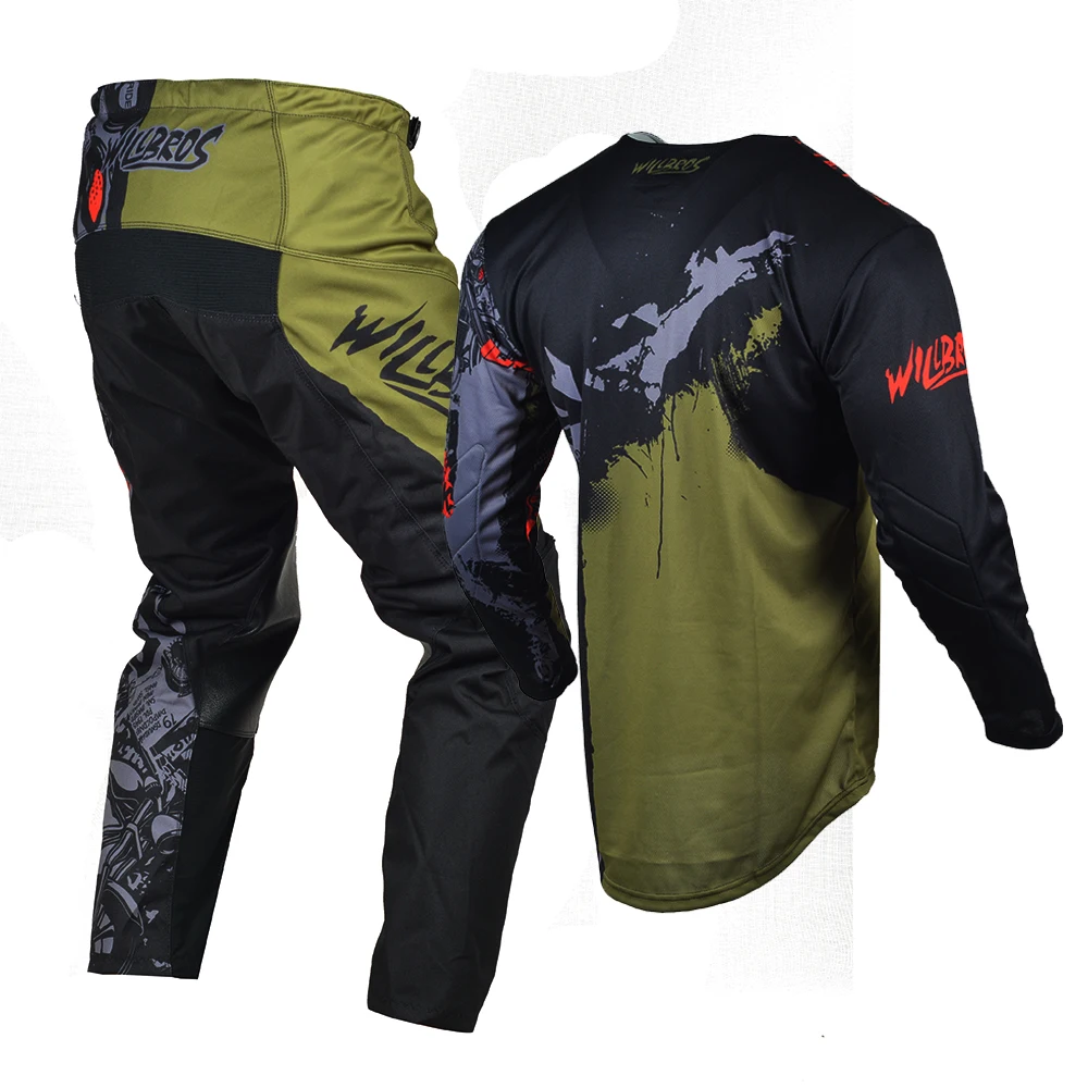 Willbros Jersey Pant Combo MX Dirt Bike Motocross Suit Mountain Bike Offroad Riding Gear Set BMX ATV Men Women Unisex Cycling