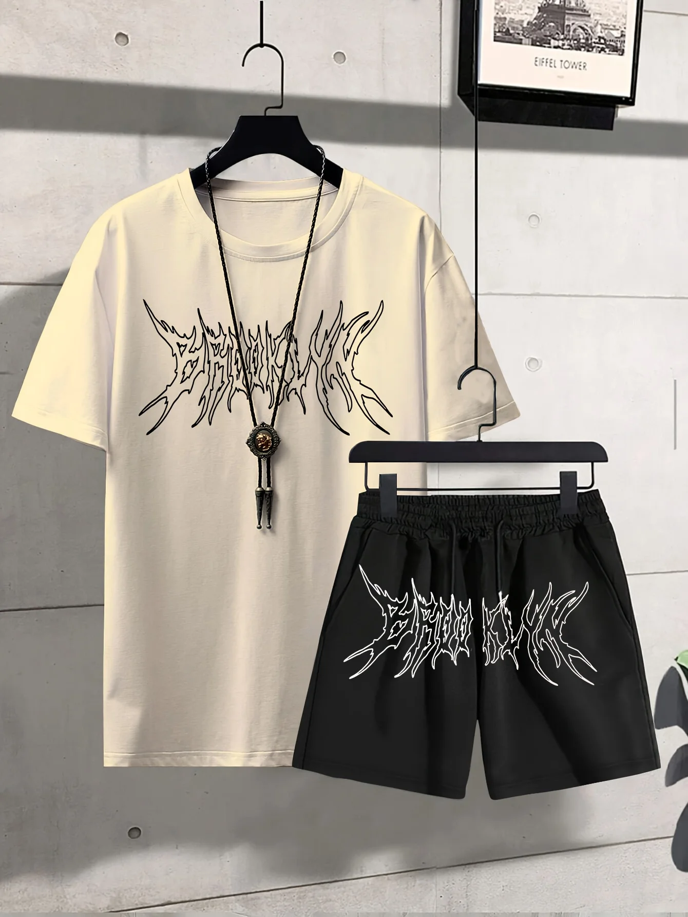 

2026 Summer American Men's T-shirt Set for Outdoor Sports Fashionable Casual Soft Breathable 3D Pattern Printing