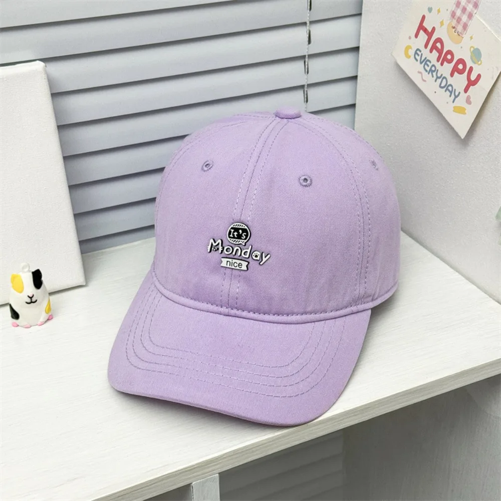

Korean Style Children Candy Color Baseball Hat Quick-dry Anti-UV Kid Summer Sun Hat Letter Embroidery Cute Girls Peaked Cap