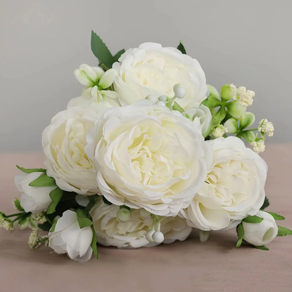 

5 Heads Real Happy Flower Mini Photography Photo Gift Natural Simulated Rose 7 Colors Rose Flowers Decorative Home Decorative