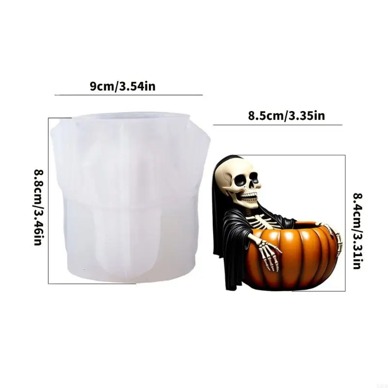 

Flexible Silicone Craft Mould Skull Pumpkin Design Suitable For Resin Casting DIY Plant Pots And Decorative Containers