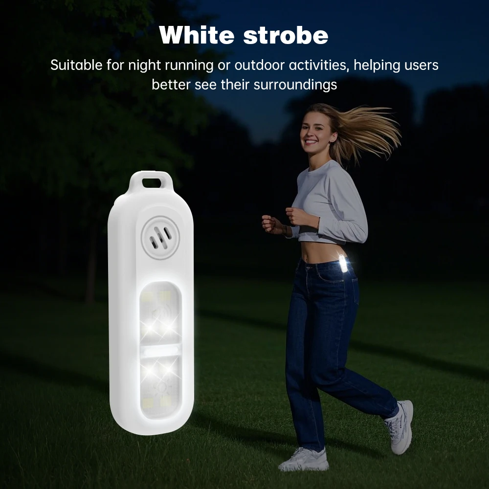 Personal Safety Alarm Keychain 130dB for Women USB Rechargeable Protection Emergency LED Light Alarm for Night Running Outdoor